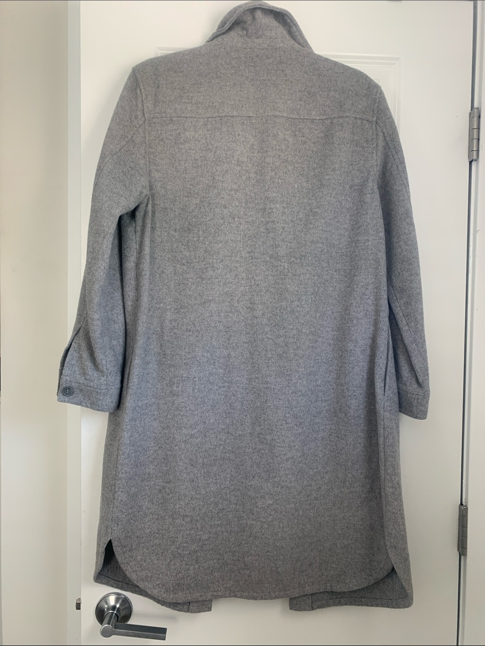 Jessica Simpson Gray Long Button-Front Trench Coat - Picture 6 of 6